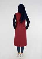 Tesettür giyim BORDO T 3911 Önden Cıtcıtlı Spor Tesettür Ceket-Bwest