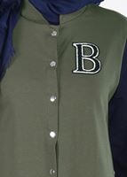 Hijab clothing KHAKI T 3911 Önden Cıtcıtlı Spor Tesettür Ceket-Bwest