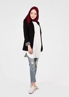 Tesettür giyim SİYAH T 4368 Hilda Ceket-Alv Fashion
