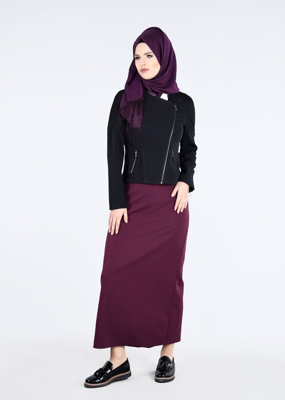 Tesettür giyim SİYAH T 4398 Dilma Tesettür 43551 Ceket-Alv Fashion