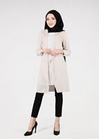 Tesettür giyim BEJ T 4528 Criss Tesettür Ceket-Alv Fashion