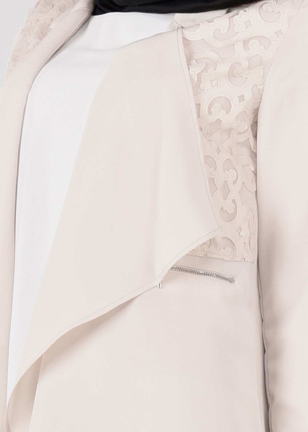 Tesettür giyim BEJ T 4528 Criss Tesettür Ceket-Alv Fashion