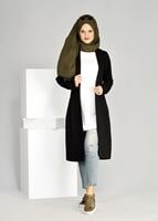 Tesettür giyim SİYAH T 5721 Cep Detaylı Spor Tesettür Ceket-Bwest