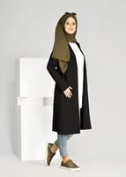 Tesettür giyim SİYAH T 5721 Cep Detaylı Spor Tesettür Ceket-Bwest