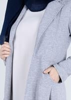 Tesettür giyim GRİ T 5721 Cep Detaylı Spor Tesettür Ceket-Bwest