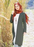 Tesettür giyim HAKİ T 5721 Cep Detaylı Spor Tesettür Ceket-Bwest