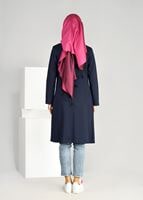 Tesettür giyim LACİVERT T 5721 Cep Detaylı Spor Tesettür Ceket-Bwest