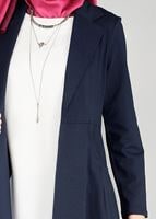 Tesettür giyim LACİVERT T 5721 Cep Detaylı Spor Tesettür Ceket-Bwest