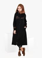 Tesettür giyim SİYAH T 7441 Bwest -Kapşonlu Spor Ceket