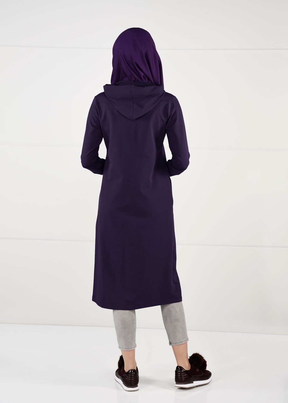 Tesettür giyim MOR T 7441 Bwest -Kapşonlu Spor Ceket