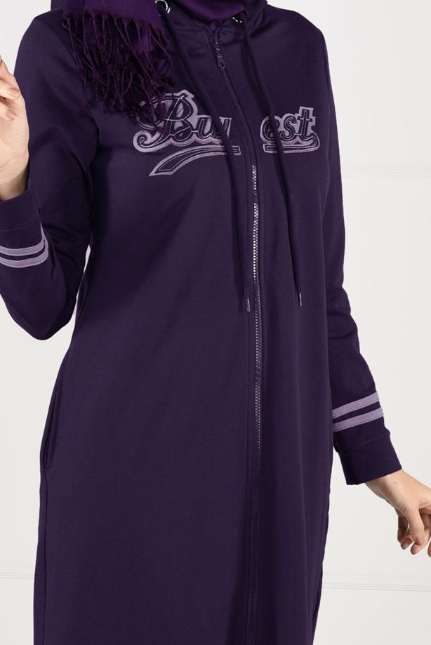 Tesettür giyim MOR T 7441 Bwest -Kapşonlu Spor Ceket - TRENDTESETTÜR