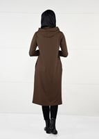 Vêtements hijab BRUN T 7441 Bwest -Kapşonlu Spor Ceket