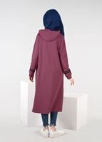 Vêtements hijab ROUGE BORDEAUX T 7441 Bwest -Kapşonlu Spor Ceket