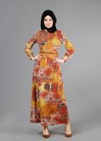 Tesettür giyim TURUNCU T 4230 Rosa Tesettür Elbise-Alv Fashion