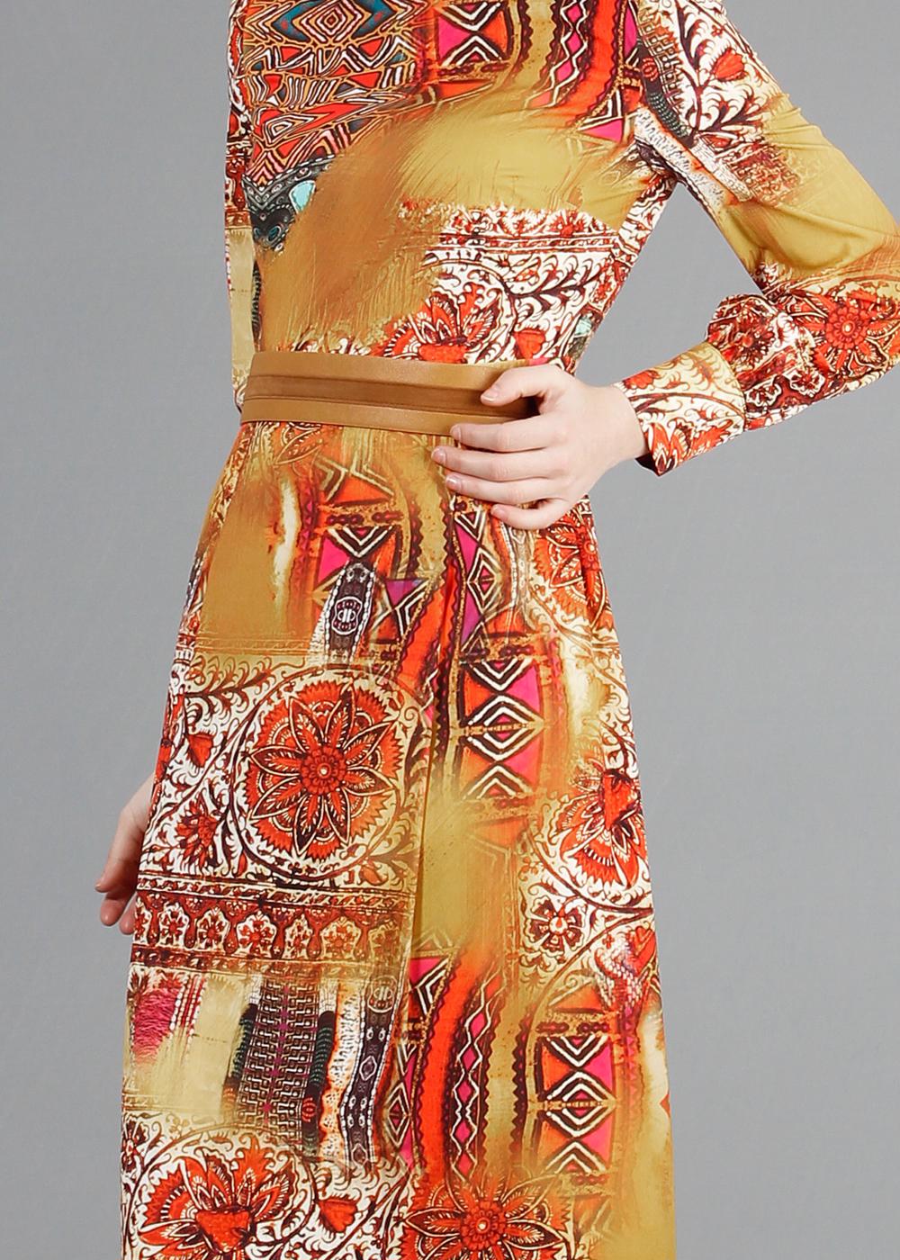 Tesettür giyim TURUNCU T 4230 Rosa Tesettür Elbise-Alv Fashion