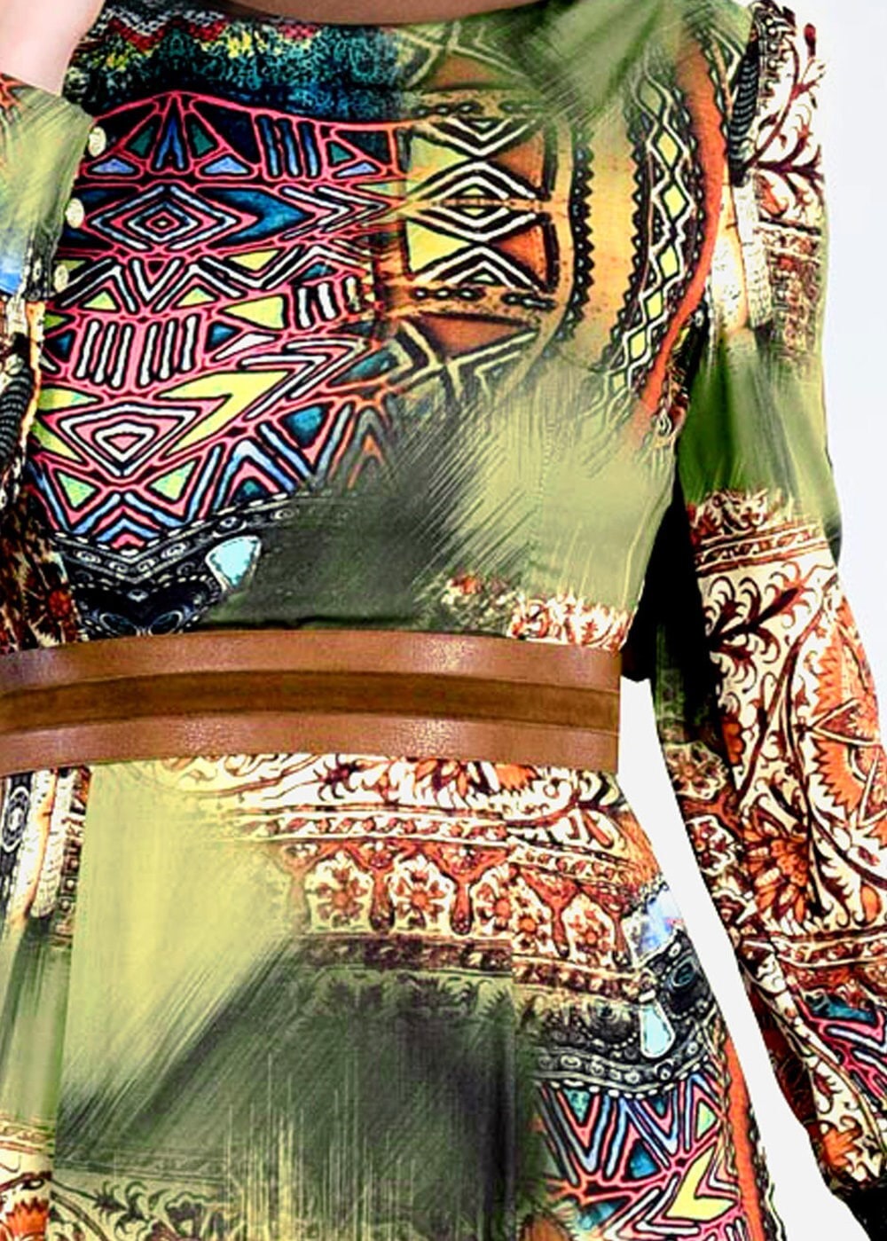 Hijab clothing KHAKI T 4230 Rosa Tesettür Elbise-Alv Fashion