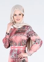 Tesettür giyim PUDRA T 4230 Rosa Tesettür Elbise-Alv Fashion