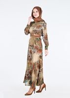 Tesettür giyim VİZON T 4230 Rosa Tesettür Elbise-Alv Fashion