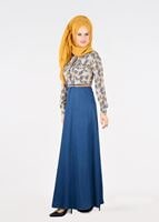 Tesettür giyim GRİ T 4313 Maglia 9943 Tesettür Elbise-Alv Fashion