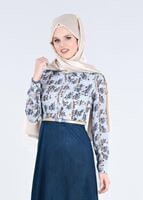 Tesettür giyim MAVİ T 4313 Maglia 9943 Tesettür Elbise-Alv Fashion
