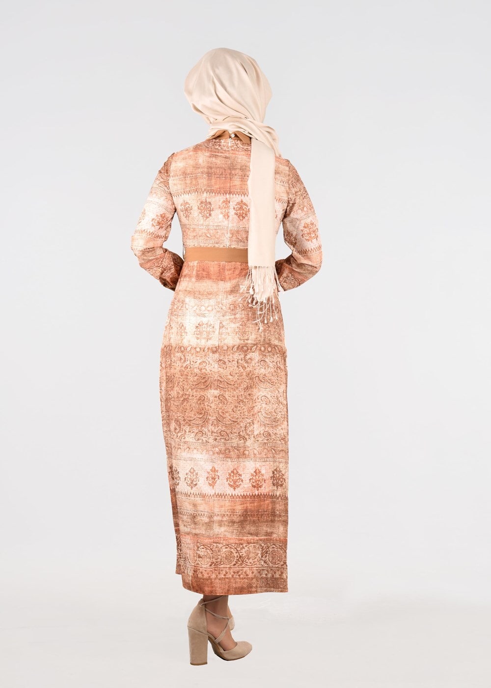 Tesettür giyim KAHVE T 4349 Rosa Tesettür Elbise-Alv Fashion