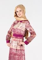 Tesettür giyim MOR T 4349 Rosa Tesettür Elbise-Alv Fashion