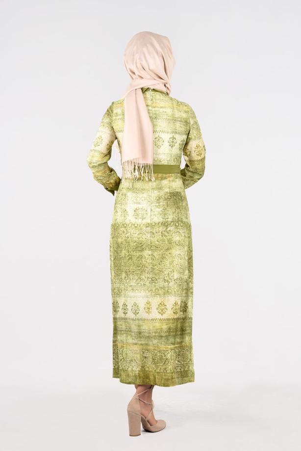 Vêtements hijab  T 4349 Rosa Tesettür Elbise-Alv Fashion - TRENDTESETTÜR