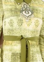 Vêtements hijab VERT T 4349 Rosa Tesettür Elbise-Alv Fashion