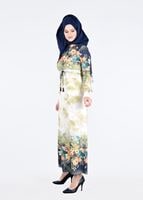 Tesettür giyim YEŞİL T 4415 Queen 3115 Tesettür  Elbise-Alv Fashion