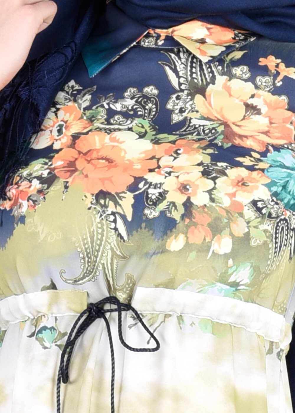 Tesettür giyim YEŞİL T 4415 Queen 3115 Tesettür  Elbise-Alv Fashion