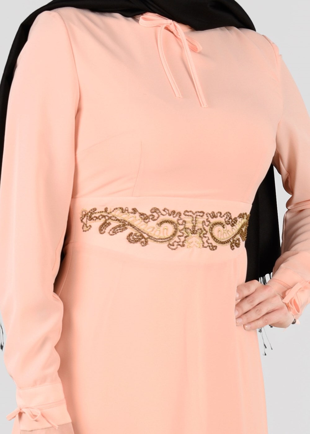 Tesettür giyim PUDRA T 4491 Criss Tesettür Elbise-Alv Fashion