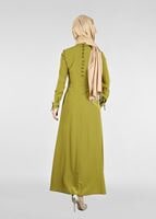 Tesettür giyim YEŞİL T 4491 Criss Tesettür Elbise-Alv Fashion