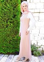 Tesettür giyim PUDRA T 4568 New Alya 2&prime;li Tesettür Elbise-Alv Fashion