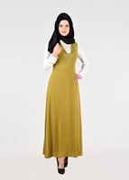 Tesettür giyim SARI T 4568 New Alya 2&prime;li Tesettür Elbise-Alv Fashion