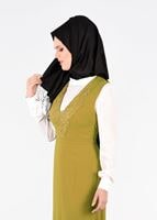 Tesettür giyim SARI T 4568 New Alya 2&prime;li Tesettür Elbise-Alv Fashion