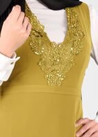 Tesettür giyim SARI T 4568 New Alya 2&prime;li Tesettür Elbise-Alv Fashion