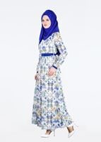 Tesettür giyim LACİVERT T 4613 Clara 7954 Tesettür Elbise-Alv Fashion