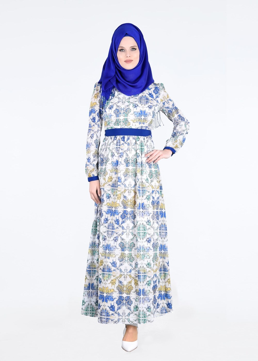 Tesettür giyim LACİVERT T 4613 Clara 7954 Tesettür Elbise-Alv Fashion