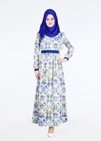 Tesettür giyim LACİVERT T 4613 Clara 7954 Tesettür Elbise-Alv Fashion