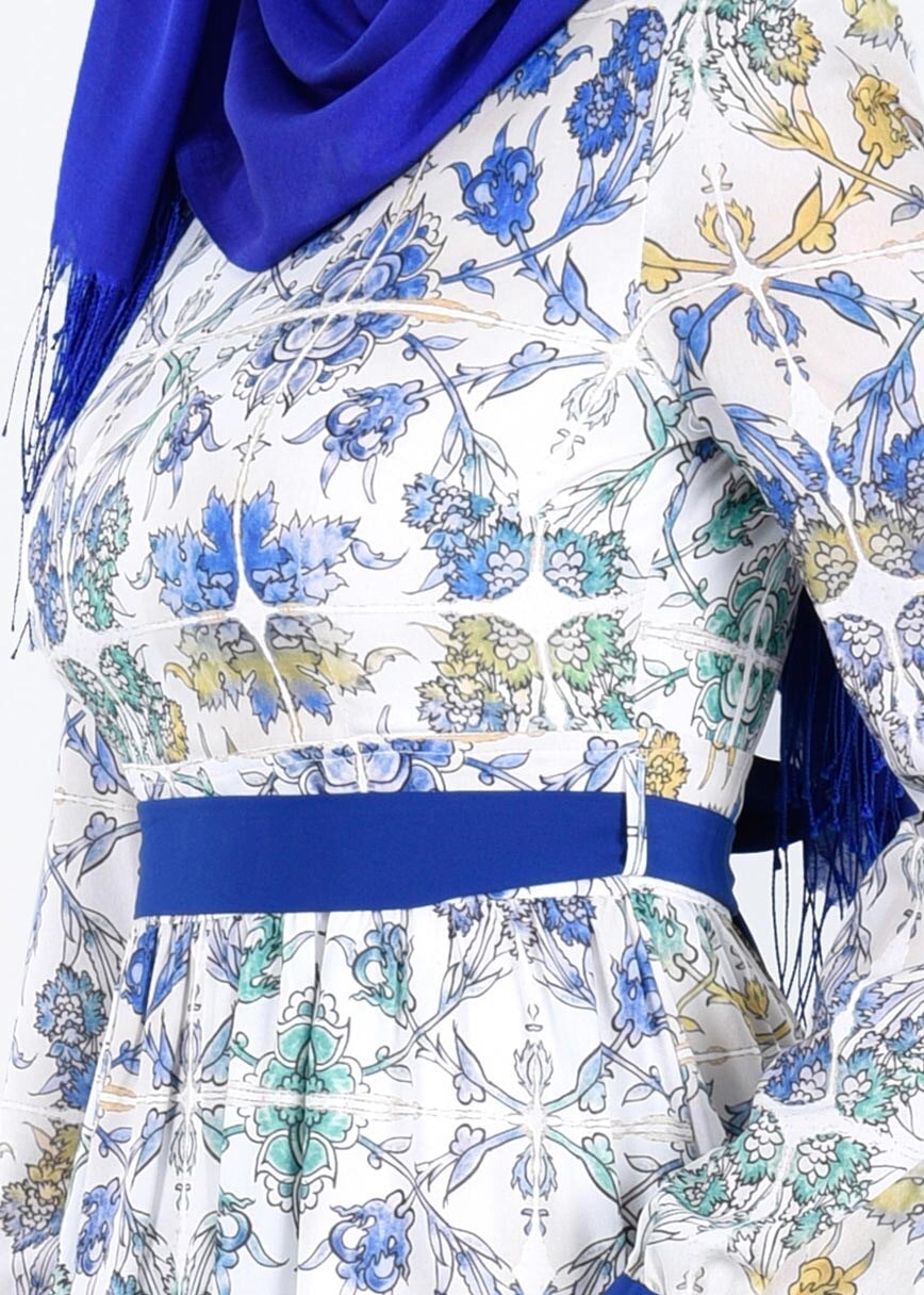 Tesettür giyim LACİVERT T 4613 Clara 7954 Tesettür Elbise-Alv Fashion