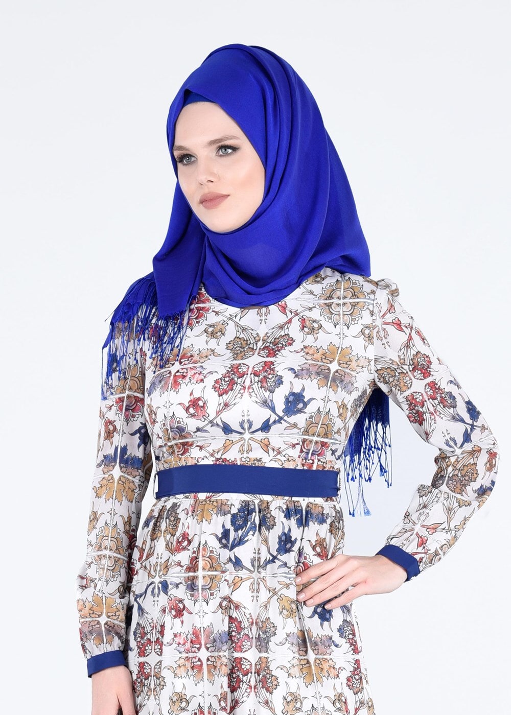 Tesettür giyim YEŞİL T 4613 Clara 7954 Tesettür Elbise-Alv Fashion