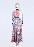 Tesettür giyim MERCAN T 4630 Burble Crep 7934 Tesettür Elbise