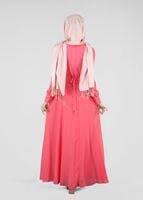 Tesettür giyim YEŞİL T 4658 New Multi Şifon Elbise-Alv Fashion