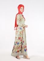 Tesettür giyim BEJ T 4662 Rosa 9948 Tesettür Elbise-Alv Fashion
