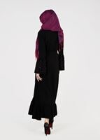 Tesettür giyim SİYAH T 0515 Asmiray-İncili Elbise