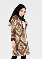 Tesettür giyim SİYAH ETNİK DESENLİ CEKET 4507 