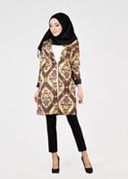 Tesettür giyim SİYAH ETNİK DESENLİ CEKET 4507 