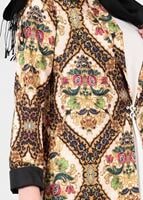 Tesettür giyim SİYAH ETNİK DESENLİ CEKET 4507 