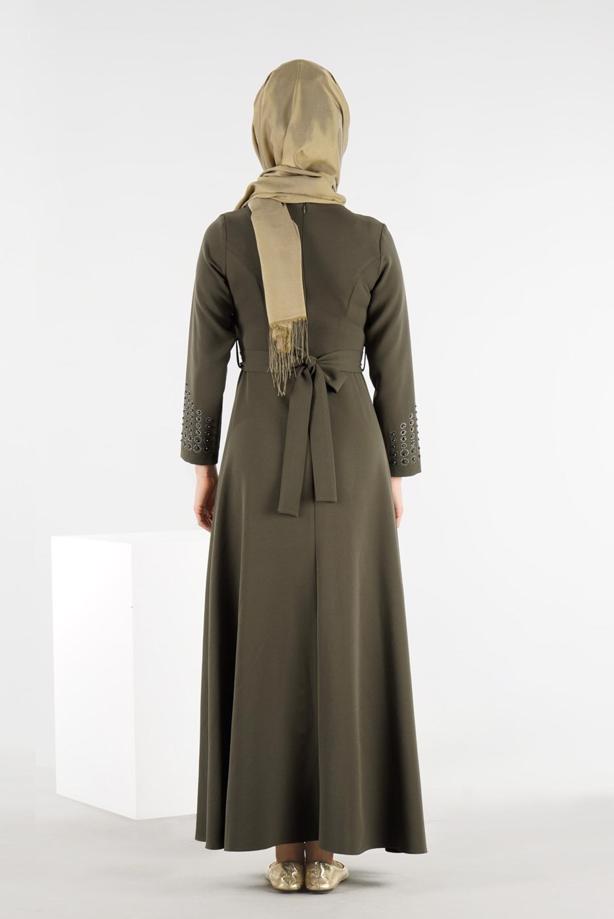 Vêtements hijab  T 4773  Funda-Boncuk İşlemeli Elbise - TRENDTESETTÜR