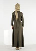 Vêtements hijab KAKI T 4773  Funda-Boncuk İşlemeli Elbise